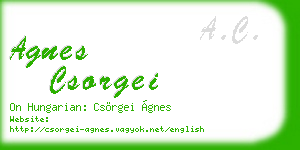 agnes csorgei business card