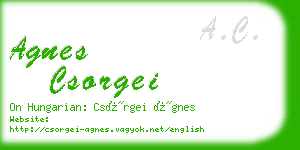 agnes csorgei business card